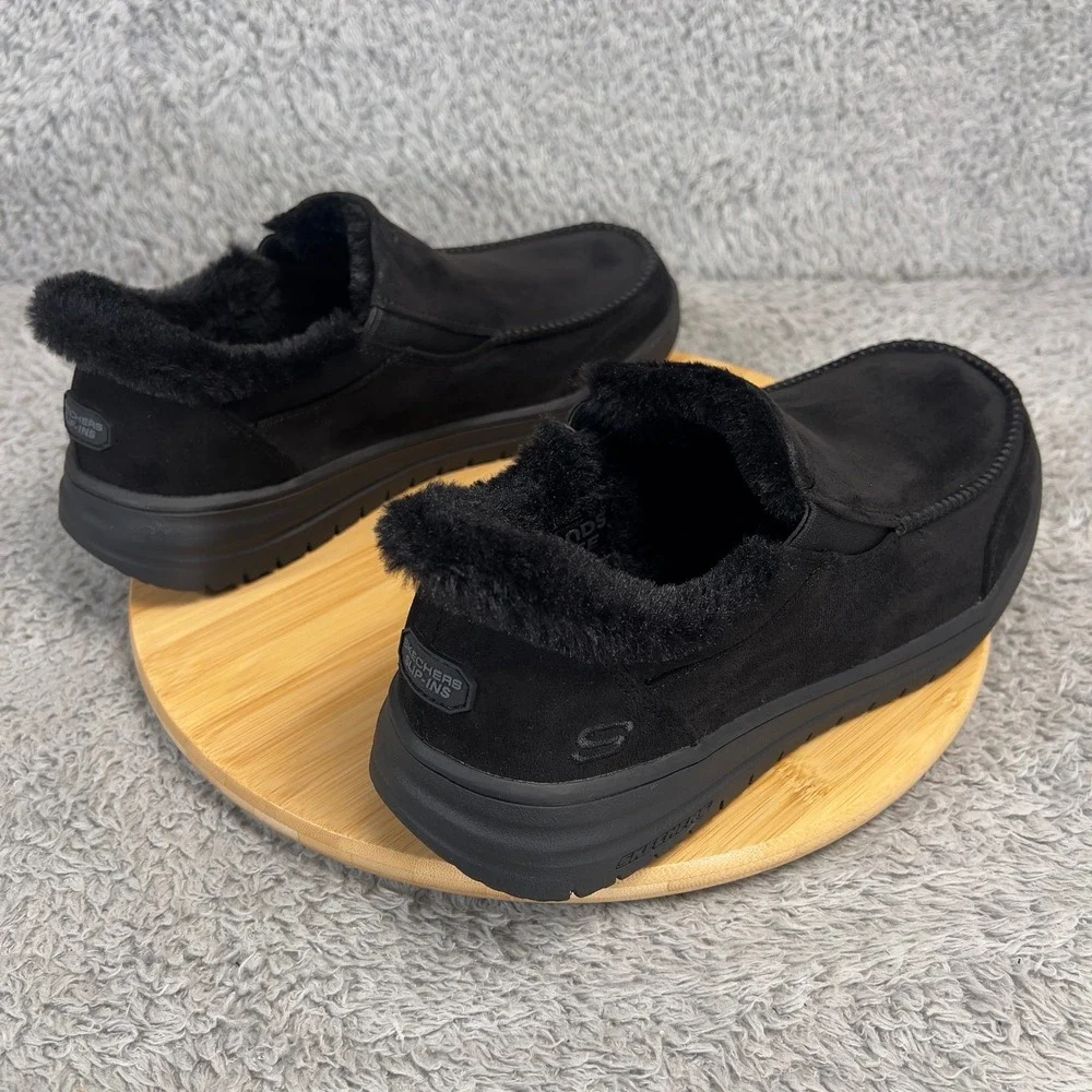 Skechers Hands Free Slip Ins Murette Scofield Mens 11 Black Fur Loafers 205606